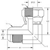 World Wide Fittings Male JIC to Female JIC Swivel 90° Elbow F5506X10X10